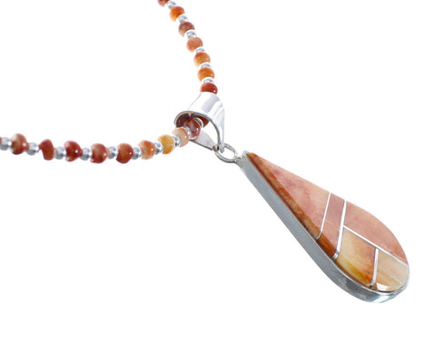 Navajo Oyster Shell Genuine Sterling Silver Bead Necklace Set JX125539